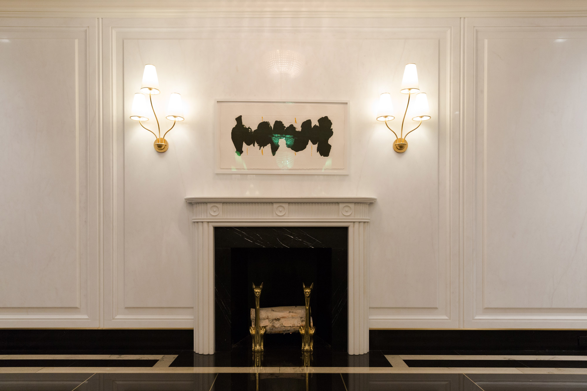 Lobby Renovation in an UES Pre-War Apartment Building - Mantle Artwork Wall